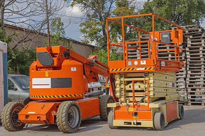 forklift operator organizing inventory in warehouse in Antelope